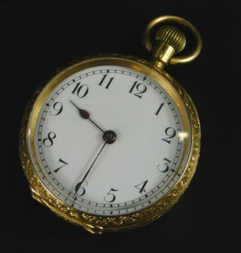 A 20thC lady's 18ct gold fob watch