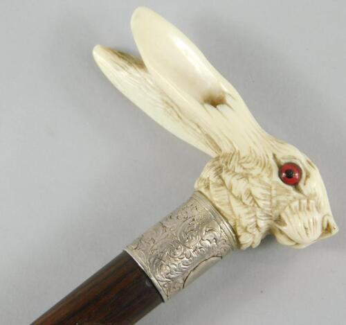 A late 19thC rosewood walking stick