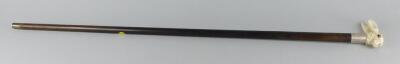 A late 19thC rosewood walking stick - 2