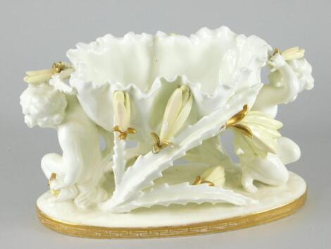 A Victorian Moore Bros. porcelain centrepiece