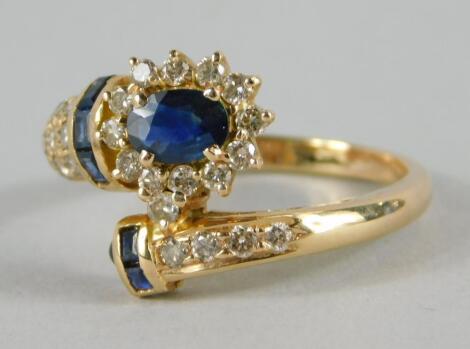 A sapphire and diamond dress ring