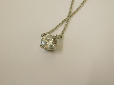 A Tiffany & Co solitaire diamond and platinum pendant - 2