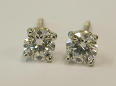 A pair of Tiffany & Co diamond and platinum stud earrings - 2