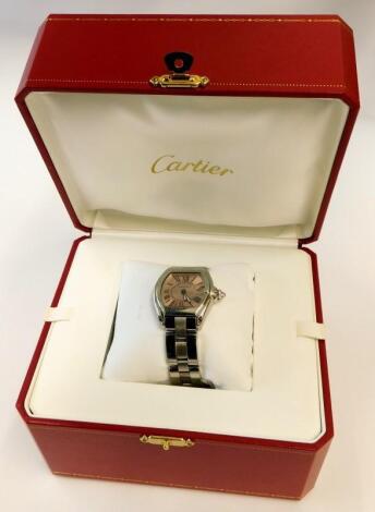 A lady's Cartier Roadster stainless steel wristwatch