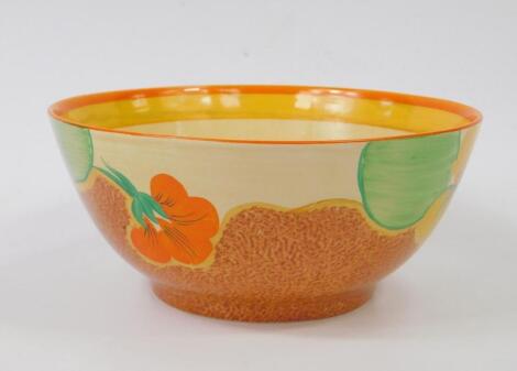 A Clarice Cliff Nasturtium pattern bowl