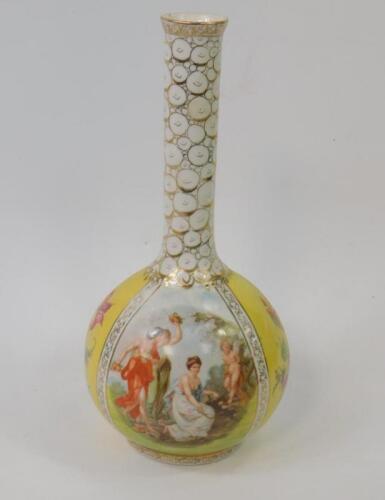 A Victorian china bottle vase