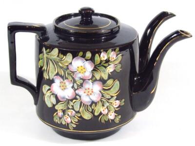 A Victorian pottery double spouted teapot - 3