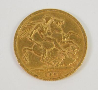 A Victorian gold sovereign 1890 - 2