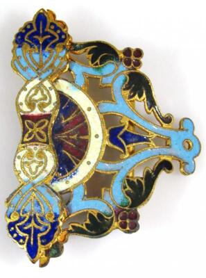 An early 20thC enamel and base metal double buckle - 5