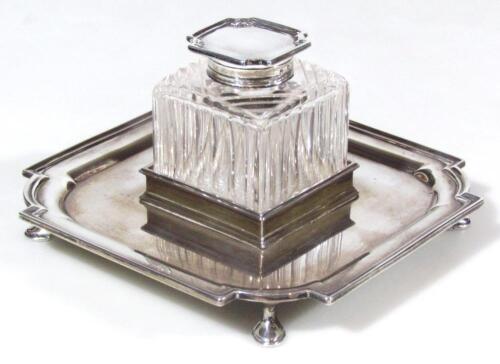 A Victorian silver ink stand