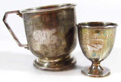 An Elizabeth II silver christening mug