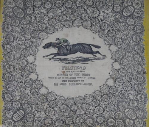 A 1928 racing related Epsom Derby commemorative embroidery