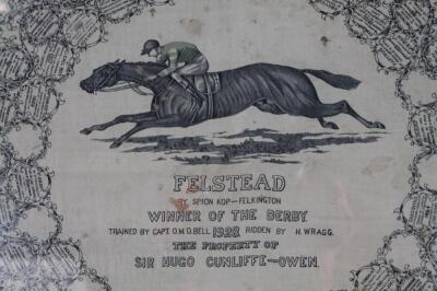 A 1928 racing related Epsom Derby commemorative embroidery - 3