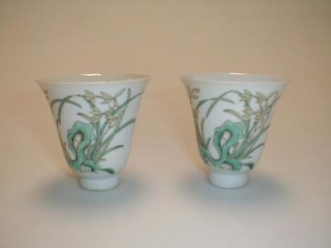 A pair of Chinese porcelain Libation cups