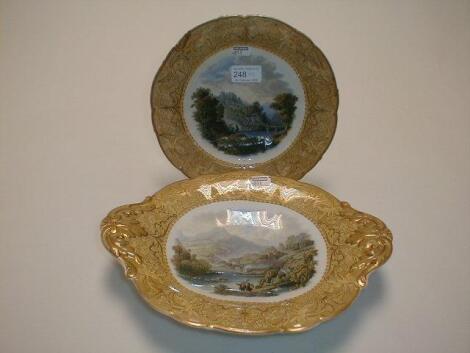 A 19thC Prattware dessert footed comport