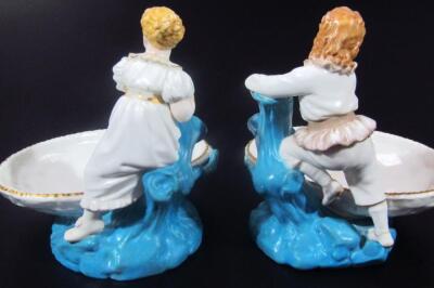 A late 19thC Royal Worcester porcelain table condiment set - 6