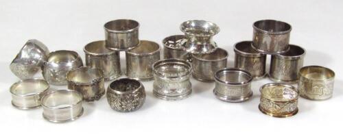 Various silver napkin rings