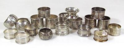 Various silver napkin rings