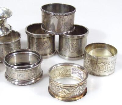 Various silver napkin rings - 2