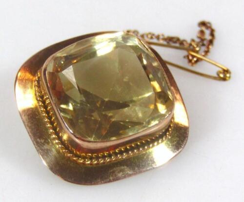 A 20thC citrine brooch