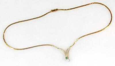 An emerald and diamond necklet - 2