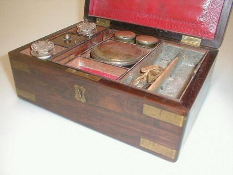 A Victorian rosewood campaign box