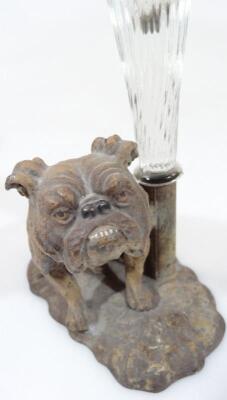 An early 20thC hollow cold cast bulldog figure - 2