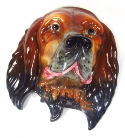 A Beswick bloodhound wall plaque