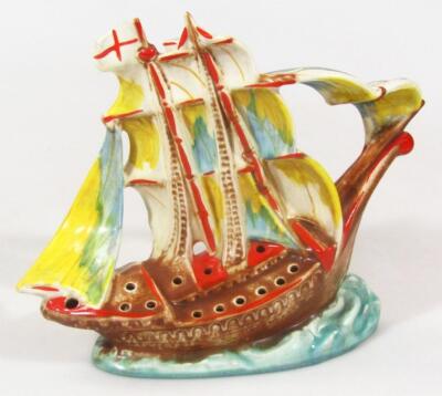 A Dietmar Umbach Art Deco pottery model of a ship - 2