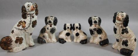 Various Staffordshire spaniels