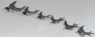 Six various Beswick swallow wall plaques