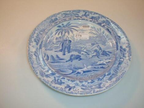 A Spode pottery plate from Indian Sporting Series