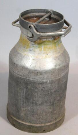 A mid 20thC aluminium milk churn