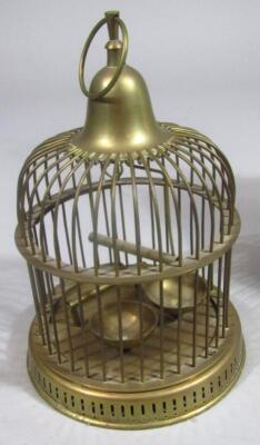 A 20thC brass bird cage - 2