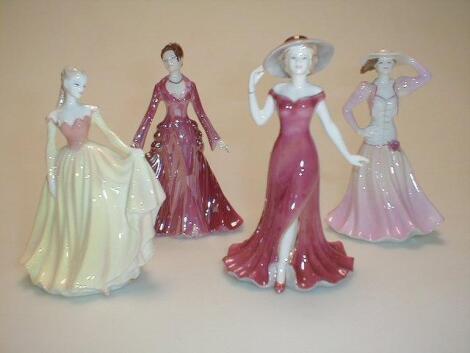 Four Coalport debutant figures titled "Celebration Time