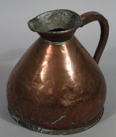 A late 19thC copper harvest jug