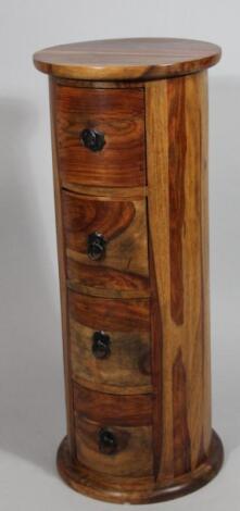 A modern Jig style hardwood pedestal cabinet