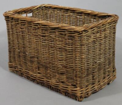 A mid 20thC wicker log box