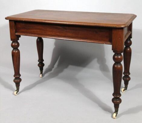 An early 19thC mahogany side table