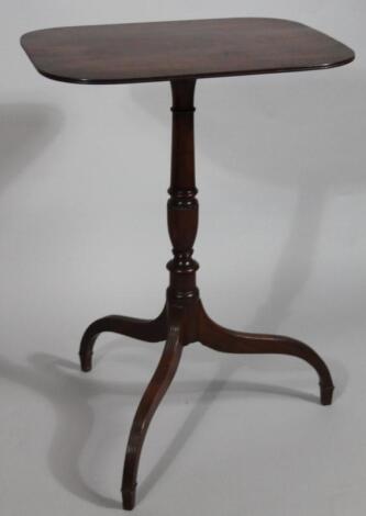 An early 19thC mahogany snap top occasional table