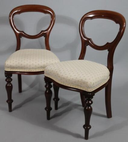 Two Victorian mahogany balloon back chairs