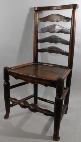 A 19thC ash and elm chair