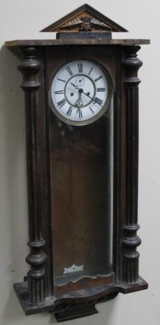 A late 19thC Gustav Becker walnut cased Vienna wall clock