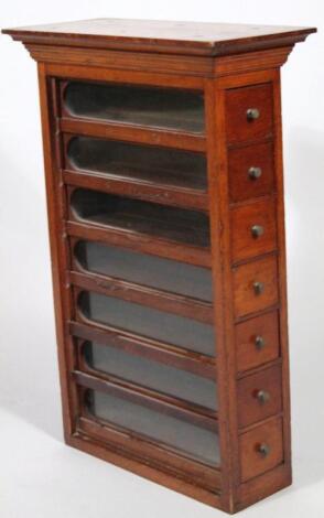 A late 19thC mahogany table top haberdashery cabinet