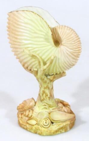 A late 19thC Royal Worcester shell ivory vase