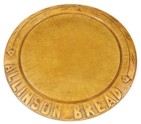 An early 20thC Allinson bread board