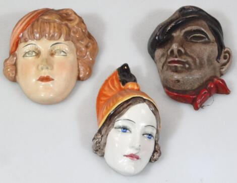 A mid 20thC Czechoslovakian Art Deco face mask