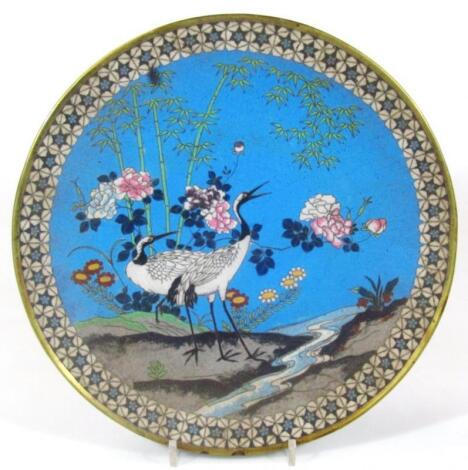 A late 19th/early 20thC Chinese cloisonné dish of circular outline