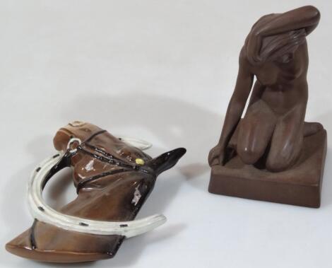 A Sutdger Steinzelg Art Deco biscuit figure of a nude lady