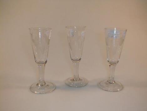 Three 18thC ale glasses